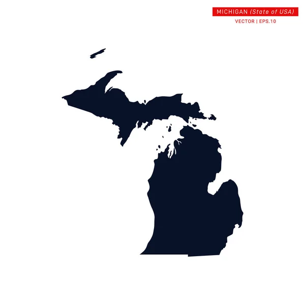 Carte Michigan Vector Design Template Vecteur Modifiable Eps — Image vectorielle