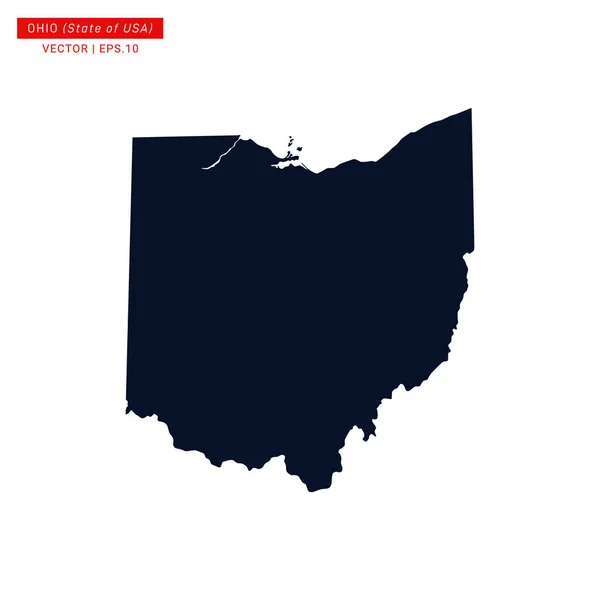 Karte Von Ohio Vector Design Template Editierbarer Vektor Folge — Stockvektor