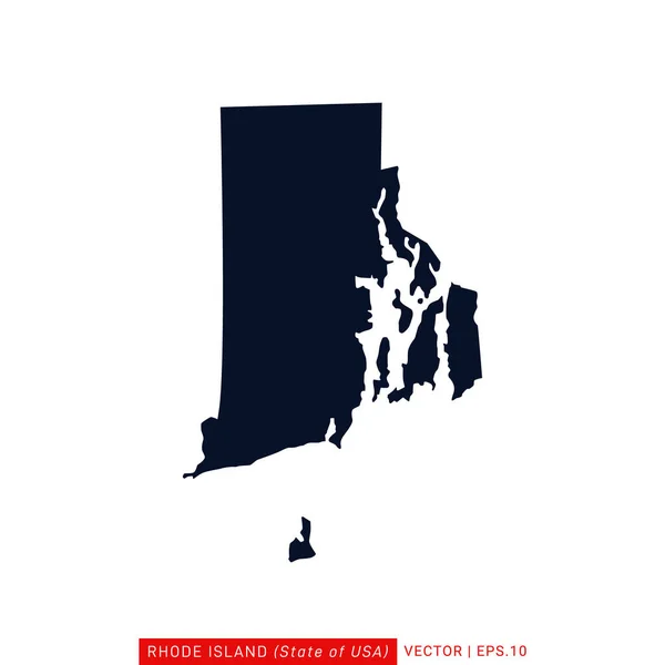 Karta Över Rhode Island Vector Design Mall Redigerbar Vektor Eps — Stock vektor