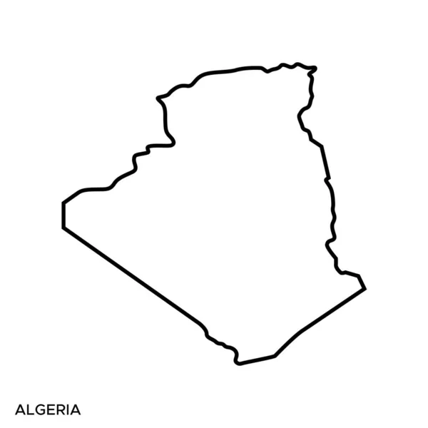 Outline Mappa Algeria Modello Design Vettoriale Colpo Modificabile — Vettoriale Stock