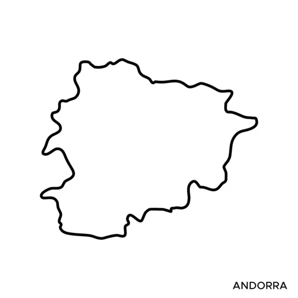 Übersichtskarte Von Andorra Vector Design Template Essbarer Schlaganfall — Stockvektor