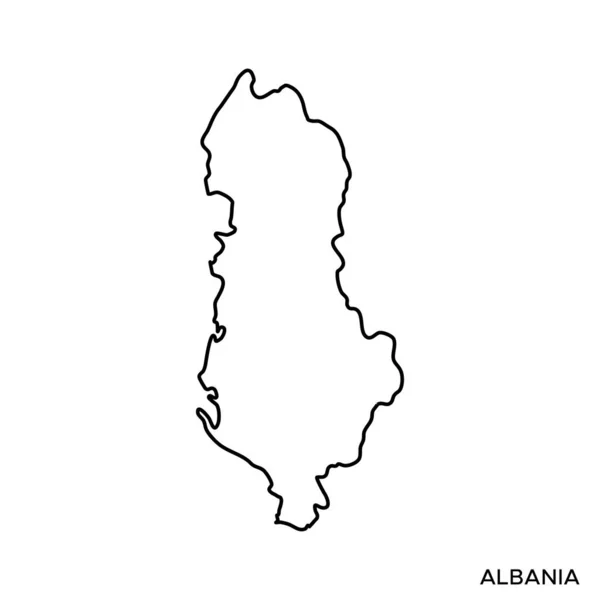 アルバニアベクトル設計テンプレートの概要図 編集可能なストローク — ストックベクタ