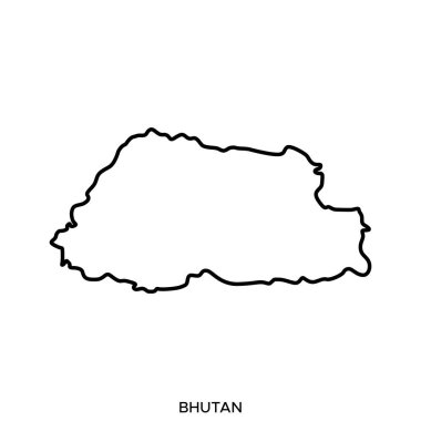 Bhutan Vektör Tasarım Şablonu Özet Haritası. Düzenlenebilir Vuruş