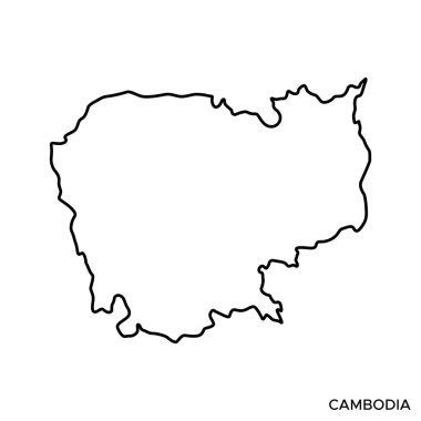 Kamboçya Vektör Tasarım Şablonu 'nun taslağı. Düzenlenebilir Vuruş