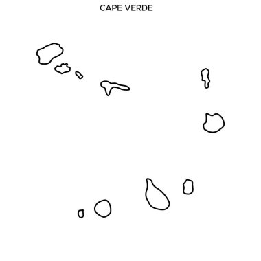 Cape Verde Vektör Tasarım Şablonu Özet Haritası. Düzenlenebilir Vuruş
