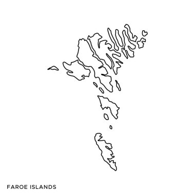 Faroe Adaları Vektör Tasarım Şablonu 'nun taslağı. Düzenlenebilir Vuruş