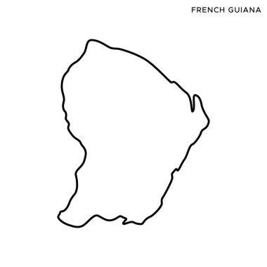 Fransız Guyanası Vektör Tasarım Şablonu 'nun taslağı. Düzenlenebilir Vuruş