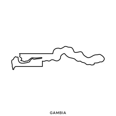 Gambia Vektör Tasarım Şablonu 'nun taslağı. Düzenlenebilir Vuruş