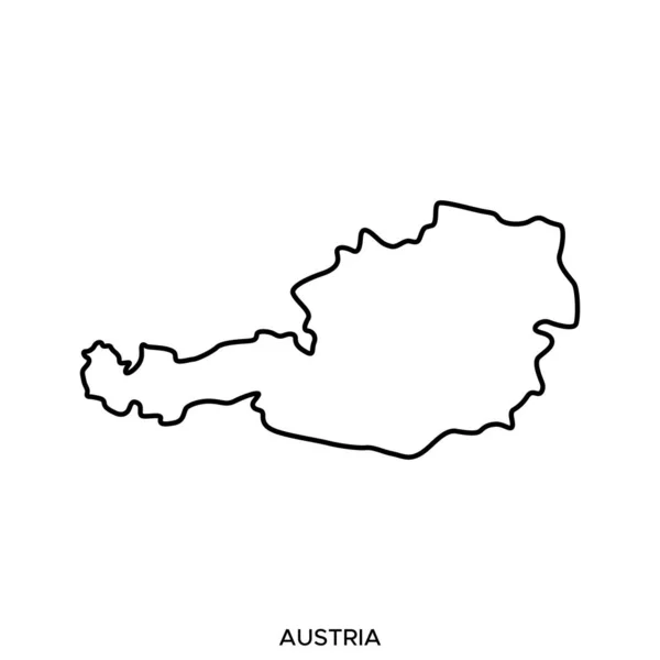 Outline Mappa Dell Austria Modello Design Vettoriale Colpo Modificabile — Vettoriale Stock