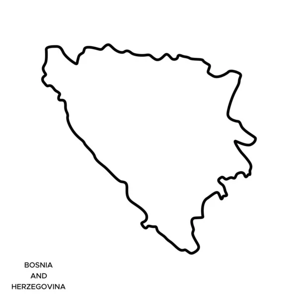 Übersichtskarte Von Bosnien Und Herzegowina Vector Design Template Essbarer Schlaganfall — Stockvektor