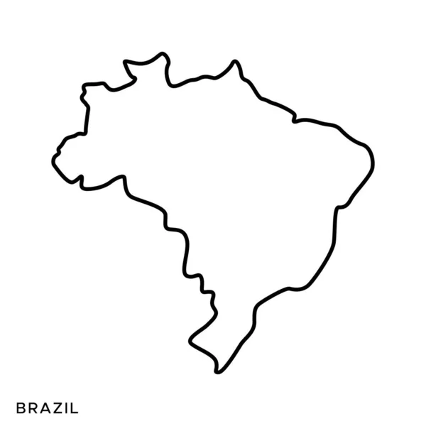 Plattegrond Van Brazilië Vector Design Template Bewerkbare Beroerte — Stockvector