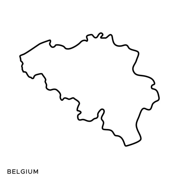 Übersichtskarte Von Belgien Vector Design Template Essbarer Schlaganfall — Stockvektor