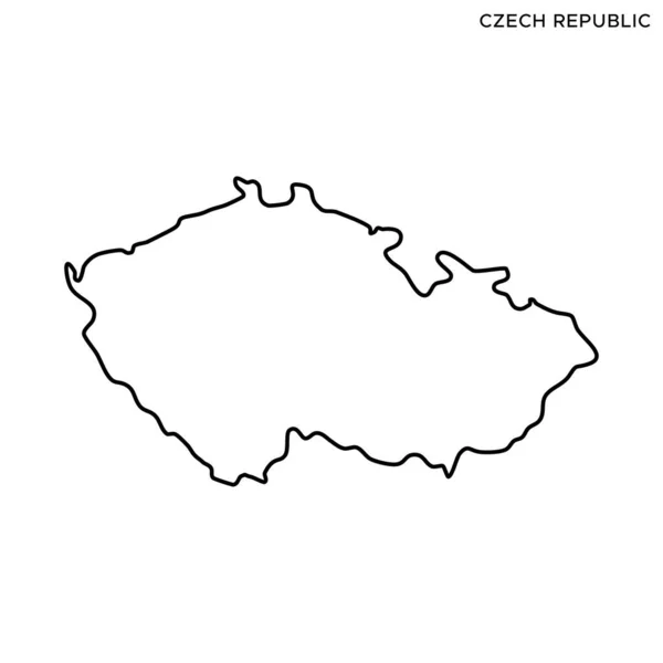 Übersichtskarte Der Tschechischen Republik Vector Design Template Essbarer Schlaganfall — Stockvektor