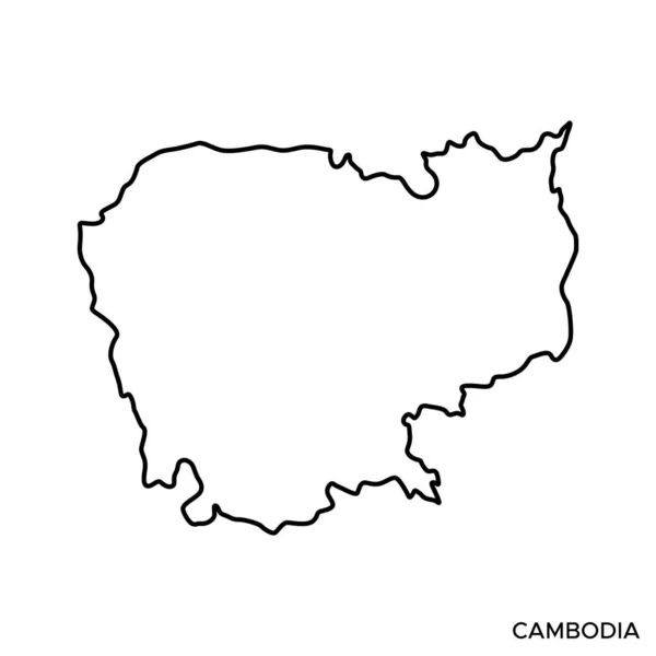 Outline Map Cambodia Vector Design Template Editable Stroke — Stock Vector