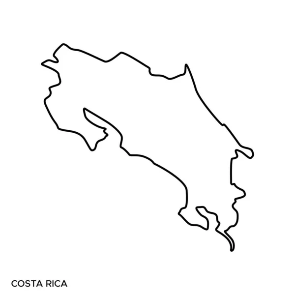Übersichtskarte Von Costa Rica Vector Design Template Essbarer Schlaganfall — Stockvektor