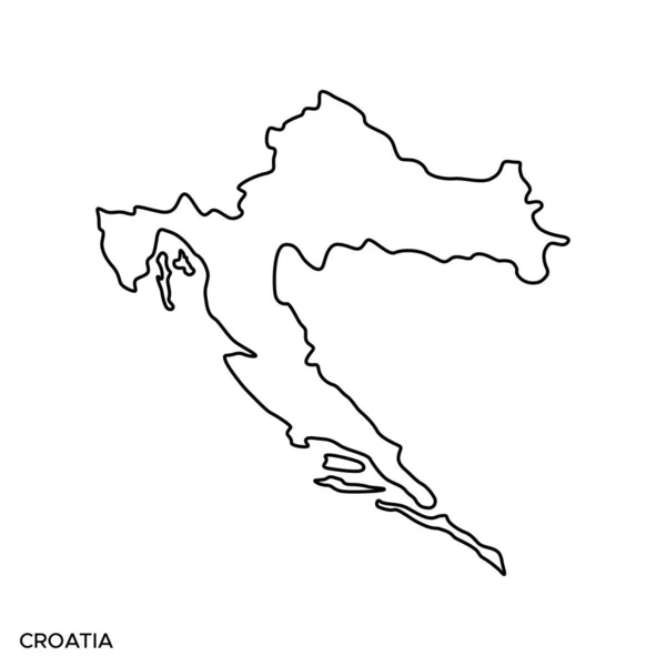 クロアチアベクトルデザインテンプレートの概要図 編集可能なストローク — ストックベクタ
