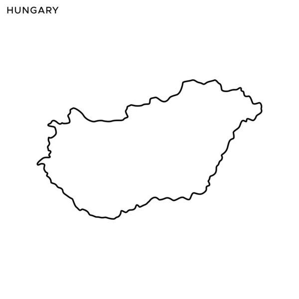 Übersichtskarte Von Ungarn Vector Design Template Essbarer Schlaganfall — Stockvektor