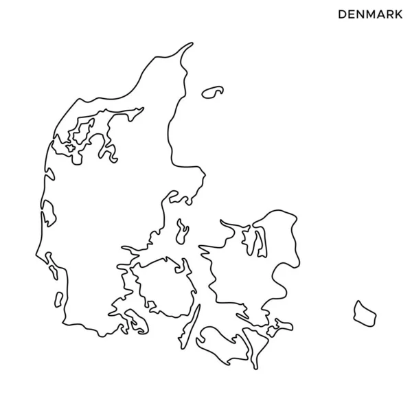 Outline Map Denmark Vector Design Template Editable Stroke — Stock Vector