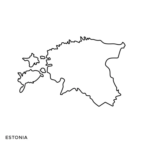 エストニアベクトルデザインテンプレートの概要図 編集可能なストローク — ストックベクタ