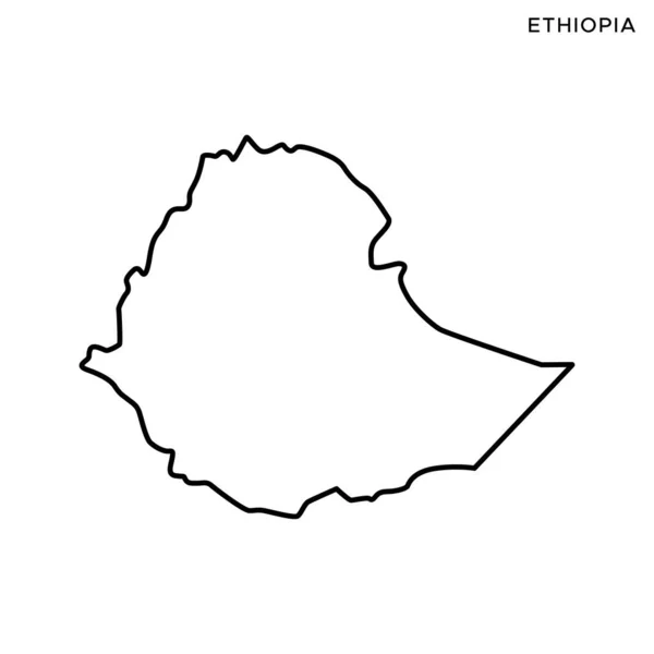 エチオピアベクトルデザインテンプレートの概要図 編集可能なストローク — ストックベクタ