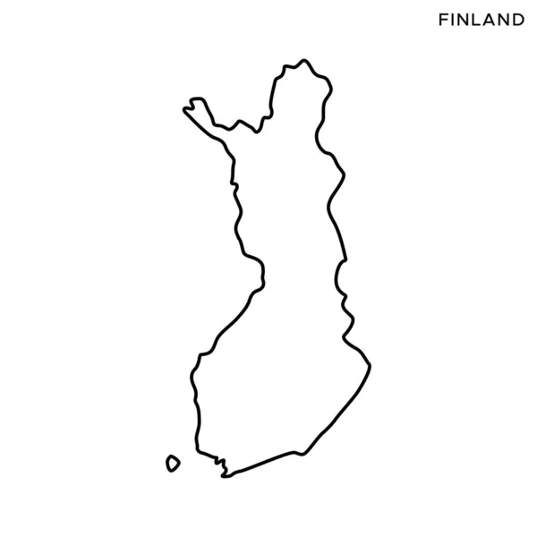 Overzicht Kaart Van Finland Vector Design Template Bewerkbare Beroerte — Stockvector