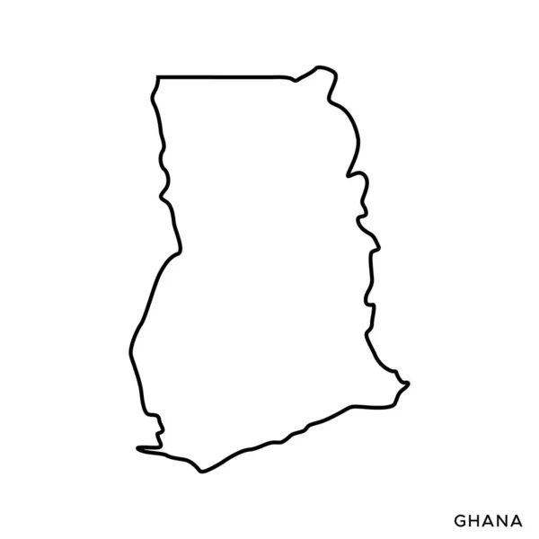 Overzicht Kaart Van Ghana Vector Design Template Bewerkbare Beroerte — Stockvector