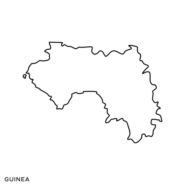 Outline Map Guinea Vector Design Template Editable Stroke — Stock Vector