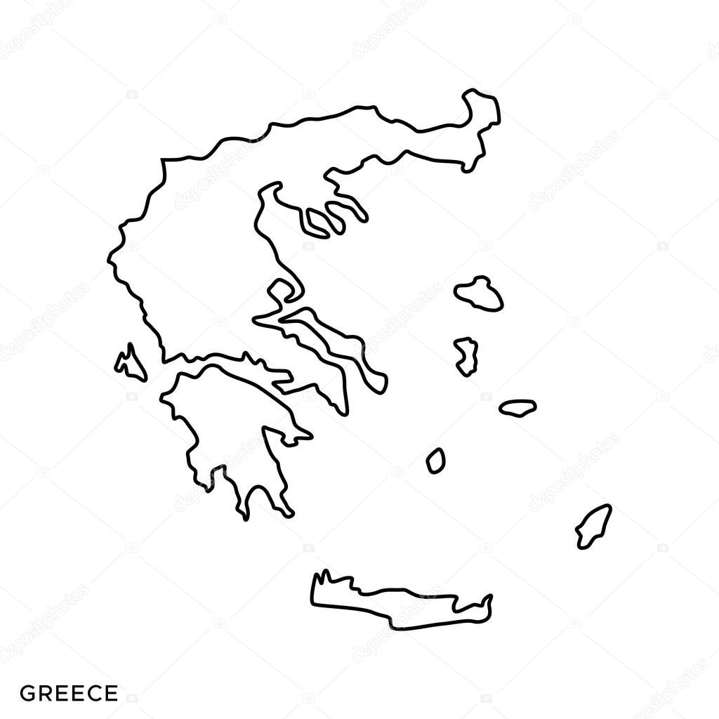 Outline Map of Greece Vector Design Template. Editable Stroke