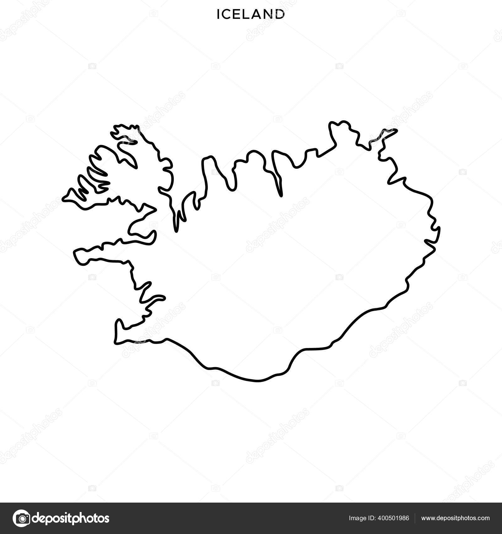 Outline Map Iceland Vector Design Template Editable Stroke Stock Vector by ©fafostock 400501986