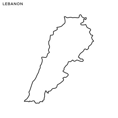 Lübnan Vektör Tasarım Şablonu 'nun Ana Hattı. Düzenlenebilir Vuruş.