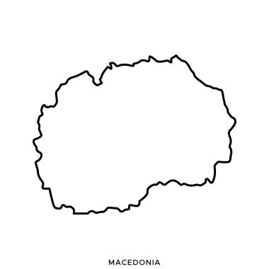 Makedonya Vektör Tasarım Şablonu Ana Hattı. Düzenlenebilir Vuruş