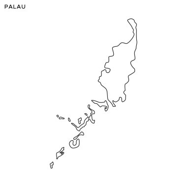 Palau Vektör Tasarım Şablonu 'nun ana hatları. Düzenlenebilir Vuruş