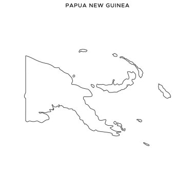 Papua Yeni Gine Vektör Tasarım Şablonu 'nun taslağı. Düzenlenebilir Vuruş