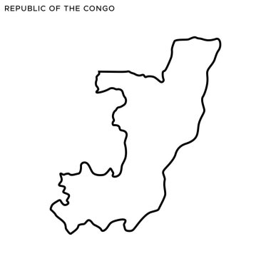 Kongo Vektör Tasarım Şablonu Cumhuriyeti Özet Haritası. Düzenlenebilir Vuruş