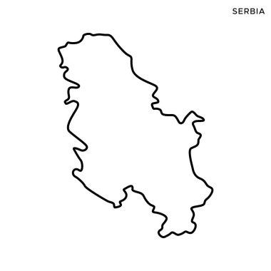 Sırbistan Vektör Tasarım Şablonu Özet Haritası. Düzenlenebilir Vuruş