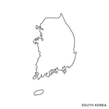 Güney Kore Vektör Tasarım Şablonu 'nun ana hatları. Düzenlenebilir Vuruş