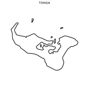 Tonga Vektör Tasarım Şablonu 'nun Ana Hattı. Düzenlenebilir Vuruş