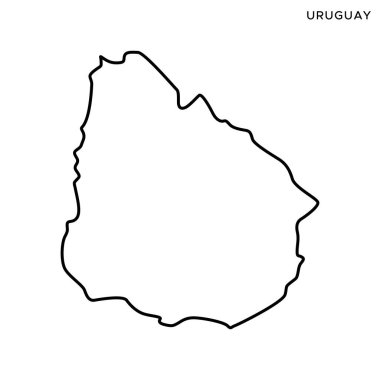 Uruguay Vektör Tasarım Şablonu 'nun Ana Hattı. Düzenlenebilir Vuruş