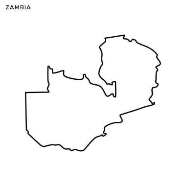 Zambiya Vektör Tasarım Şablonu 'nun Ana Hattı. Düzenlenebilir Vuruş
