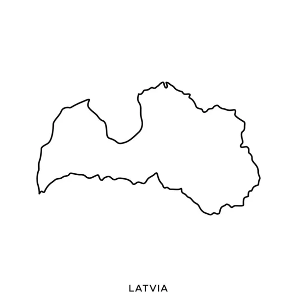 Mapa Letonia Plantilla Diseño Vectorial Carrera Editable — Vector de stock