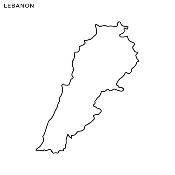 レバノンベクトルデザインテンプレートの概要図 編集可能なストローク — ストックベクタ