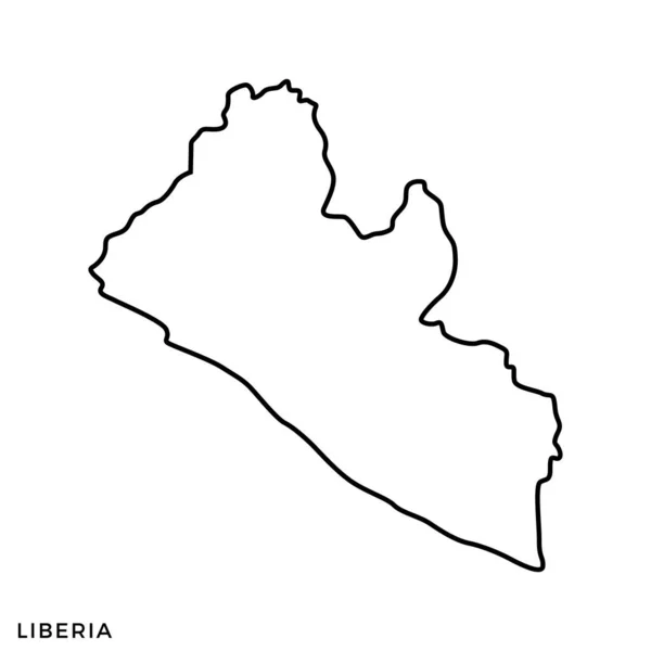 Outline Map Liberia Vector Design Template Colpo Modificabile — Vettoriale Stock