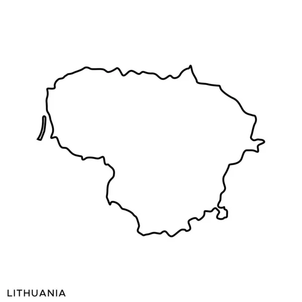 Mappa Generale Del Modello Progettazione Vettoriale Della Lituania Colpo Modificabile — Vettoriale Stock