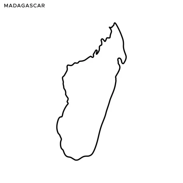 Übersichtskarte Von Madagaskar Vector Design Template Essbarer Schlaganfall — Stockvektor