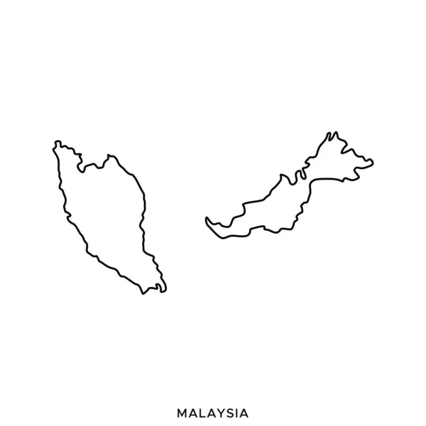 Outline Map Malaysia Vector Design Template Editable Stroke — Stock Vector