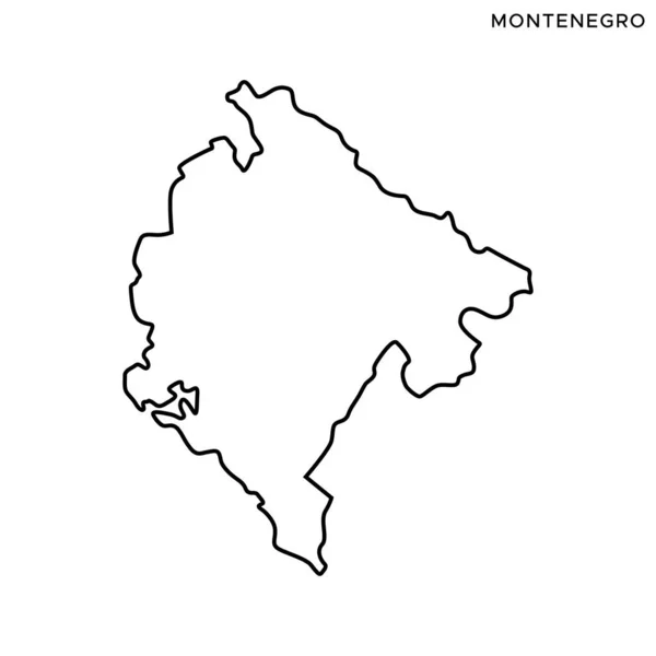 Outline Mappa Del Montenegro Modello Progettazione Vettoriale Colpo Modificabile — Vettoriale Stock