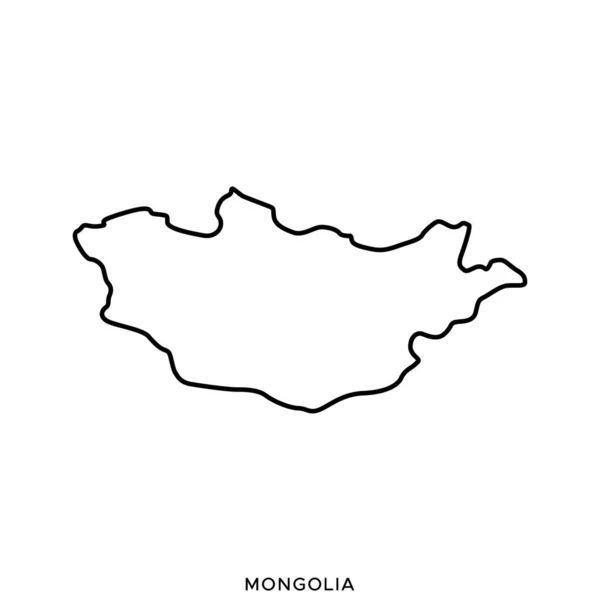 Mappa Schematica Del Modello Mongolia Vector Design Colpo Modificabile — Vettoriale Stock