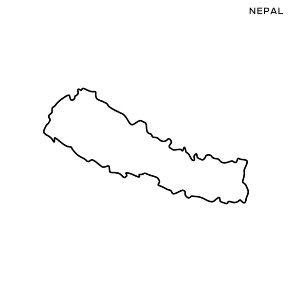 概要ネパールベクトル設計テンプレートの地図 編集可能なストローク — ストックベクタ