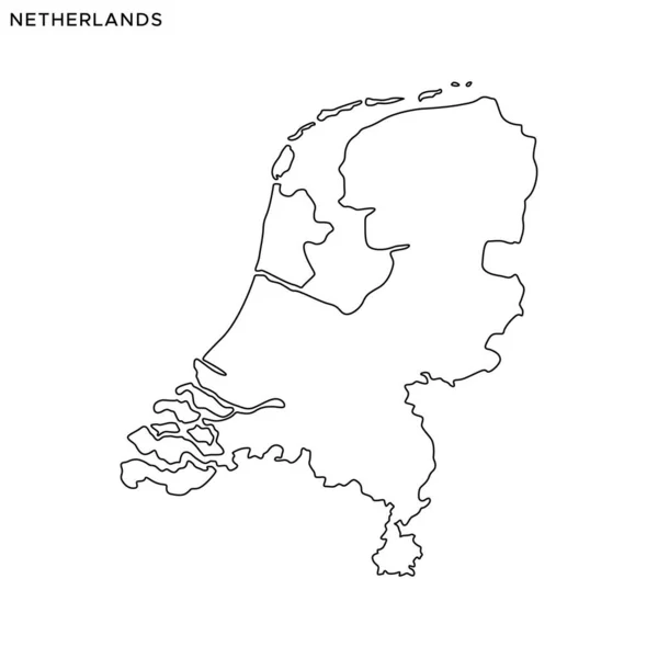 Outline Map Netherlands Vector Design Template Editable Stroke — Stock Vector