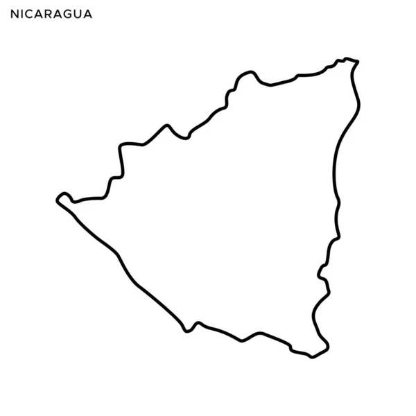 Übersichtskarte Von Nicaragua Vector Design Template Essbarer Schlaganfall — Stockvektor